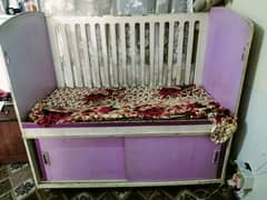 Baby cot bed with mattress
