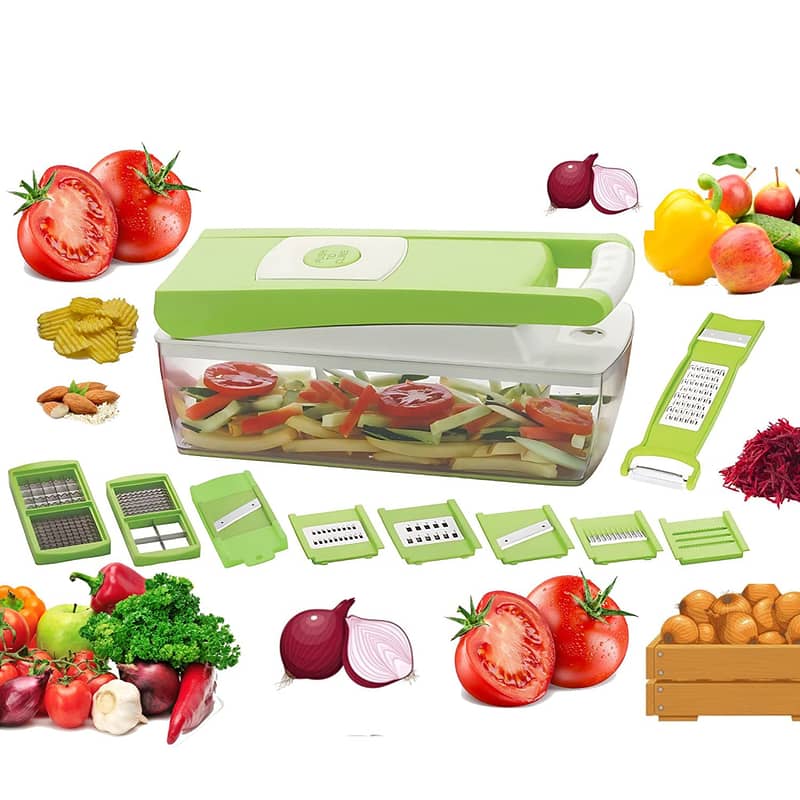 12-in-1 Multifunctional Vegetable Cutter Slicer Dicer with Container 1