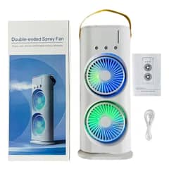 Double Spray Fan | Dual Mist Rechargeable Fan | Portable Cooler