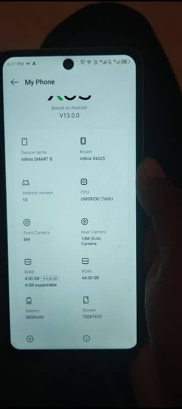 infinix smart 8  4db 64db panel change charger sath 2