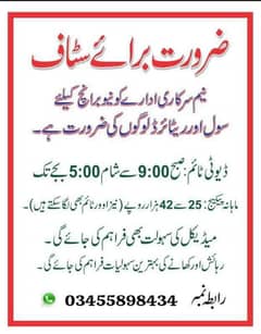 Need Staff In Islamabad