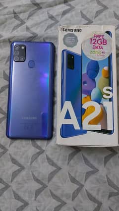 samsung a21s 4 128 with box 10by10 just panel change