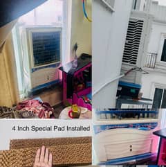 Plastic body evaporative air cooler with upgrade 4 inch cooling pads