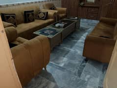 Five Seater Sofa. . . Sofa cum bed and complete table set
