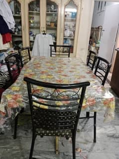 6-Seater Glass Dining Table - Excellent Condition
