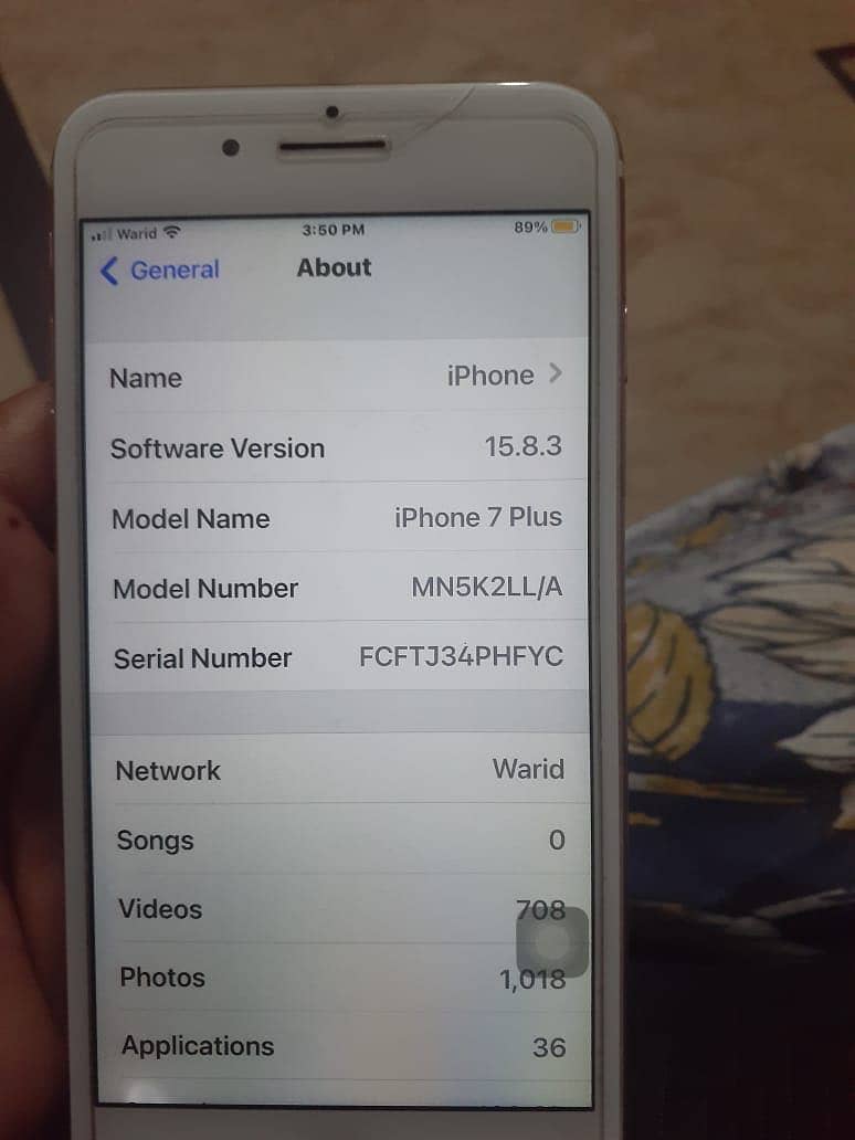 iPhone 7 Plus pta approved 128 gb touch id working ust button not work 2