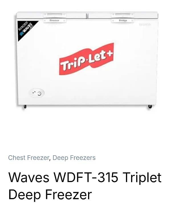 Waves triplet deep freezer new 3