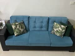teal blue color 3 seater sofa