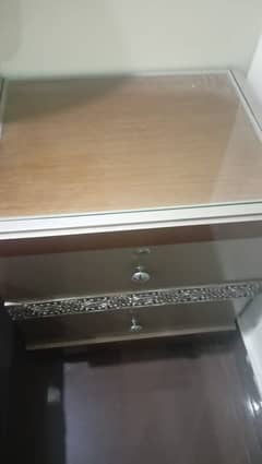 wooden bed set + iron double bed