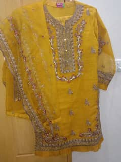 Beautiful Organza Mustard Dress