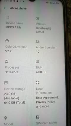 Oppo A15s 4/64 gb fingerprint all good