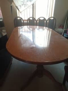 Old Heavy wood Mazboot Dining Table Purani mazboot lakri hy  6 chairs