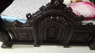 Chinoti Bed and 3 door wooden almari and dressing table