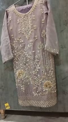 Organza hand mate shirt and kaftan silk plazoo plus net dupta