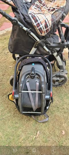 Imported pram with car seat, carrycot