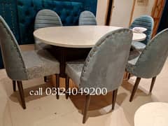 6 chairs wooden dining table