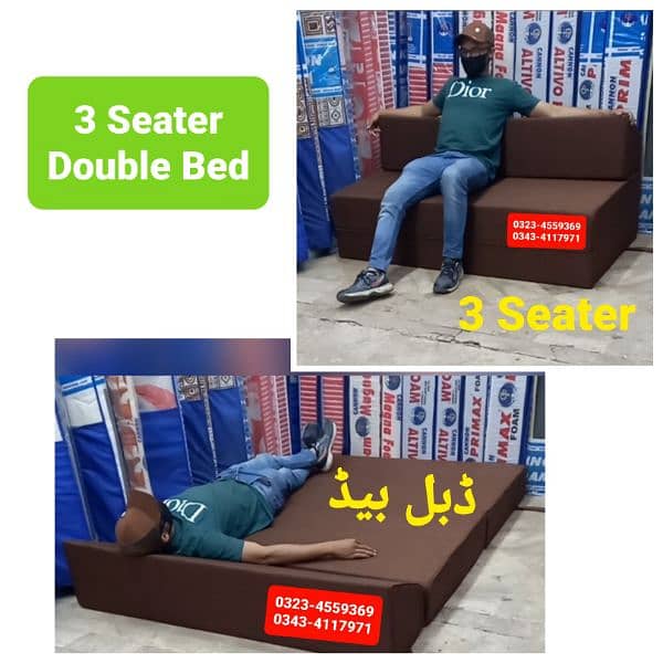 Sofa cum bed Molty double bed folding bed /Foam Mattress/Dining Table 13