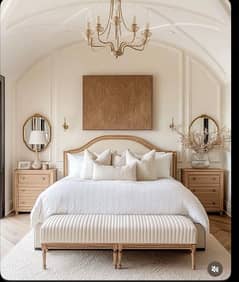 Bed/wooden bed/luxury bed/king size bed/wooden bed/poshish bed