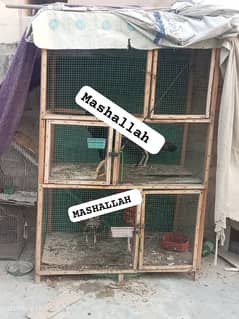 urgent Sale 3 potions Wood Cage For Birds|100% Quality (only Cage)
