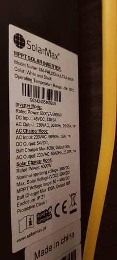 sollar max falcon 6kw On/off grid net metering