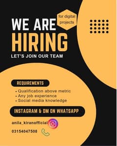 NEED PASSIONATE PERSON