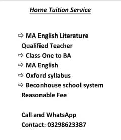 Home Tuition with reasonable Fee