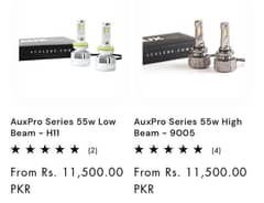 AUX LEDs h11 and 9005 complete high & low beam set