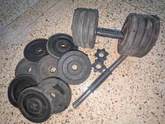Rubber coated dumbbells available 1kg x 16 plates with dumbbell rods