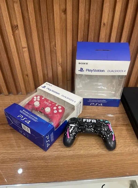 ps4 slim 1tb with games and 2 controllers and box 3