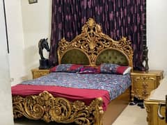 used pure wood rococo italian bed set for sale condition is 9 by 10