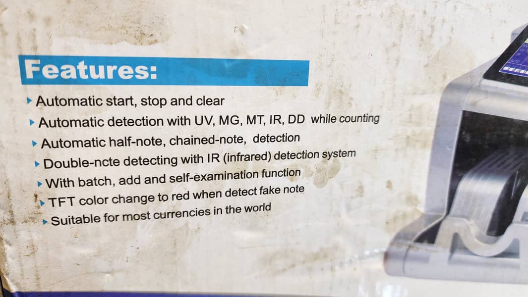 Cash counting machine with fake note detection 4