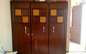 wooden Bed and Wardrobe For Sale