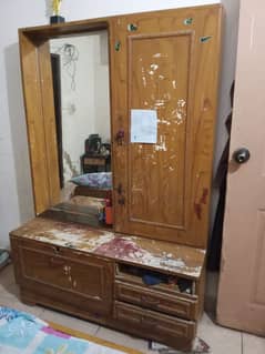 Dressing table with cabinets and drawer