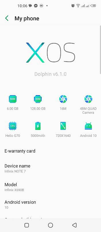 Infinix note 7 in new condition. 2