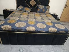bed set dressing double bed and side tables