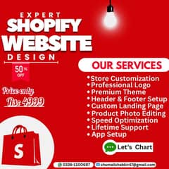 Shopify Website Design/redesign | Website Development | Full Setup |
