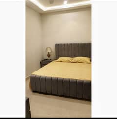 stylish poshish double bed made with metal frame, furniture factory