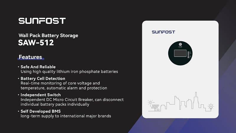 New Sunfost 51.2v100ah Lifepo4 lithium Battery 0
