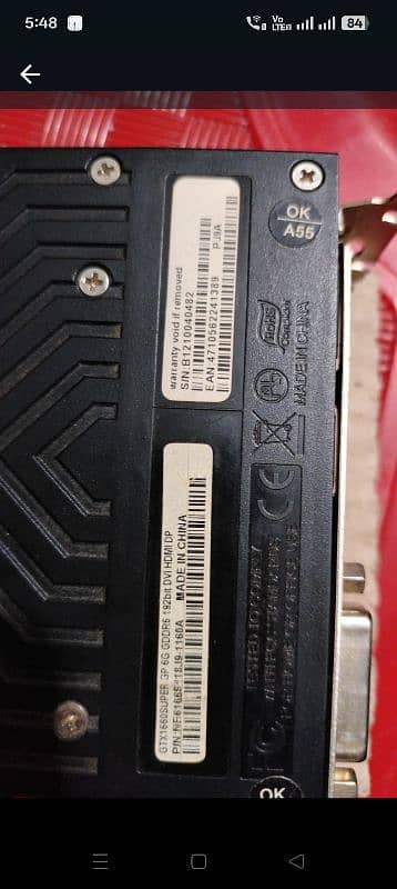 GTX 1660TI 6Gb DDR6 118 bits 4