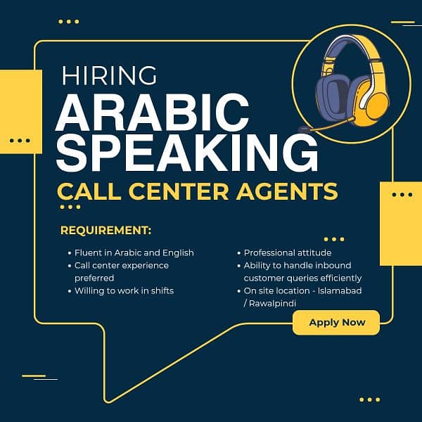 Call Center Job (Arabic Speaking) Inbound Support Agents 0