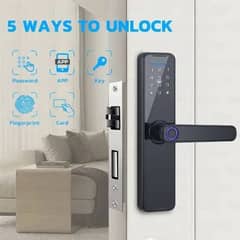 smart fingerprint handle electric door lock wifi tuya home security