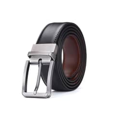Premium Double Sided Genuine Leather Belt, Black & Brown