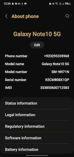 samsung note 10 5g 12gb 256gb