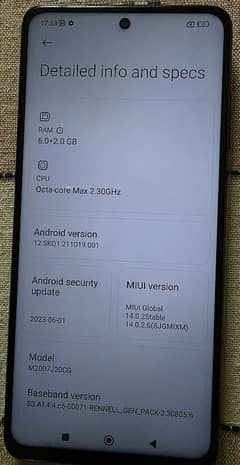 Poco X3 NFC 8+128gb memory official PTA
