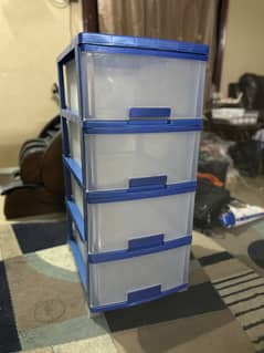 Plastic Storage Drawer 4 Tier deep storage In Good Condition