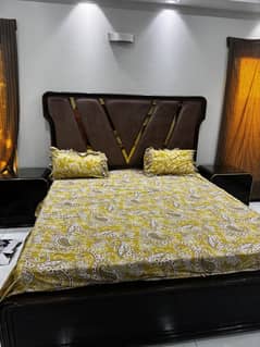 Brand new bed with side tables and mattress