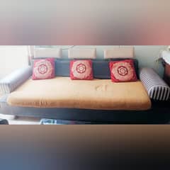 0333-3781554 Dark Brown 7 Seater  Sofa Set + Center Table