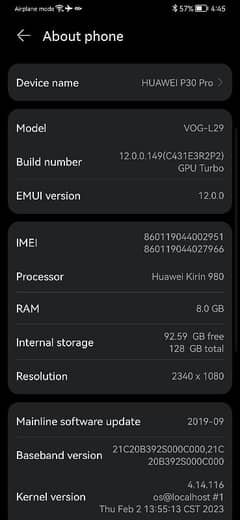 Huawei p30 pro Non Pta 8 128