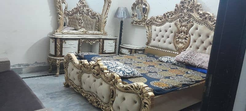 king size bed with side table and king size dressing only 2 days use 1