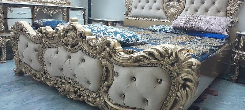 king size bed with side table and king size dressing only 2 days use 4